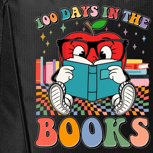 Cute Retro Cartoon Apple 100 Days Of Books City Backpack