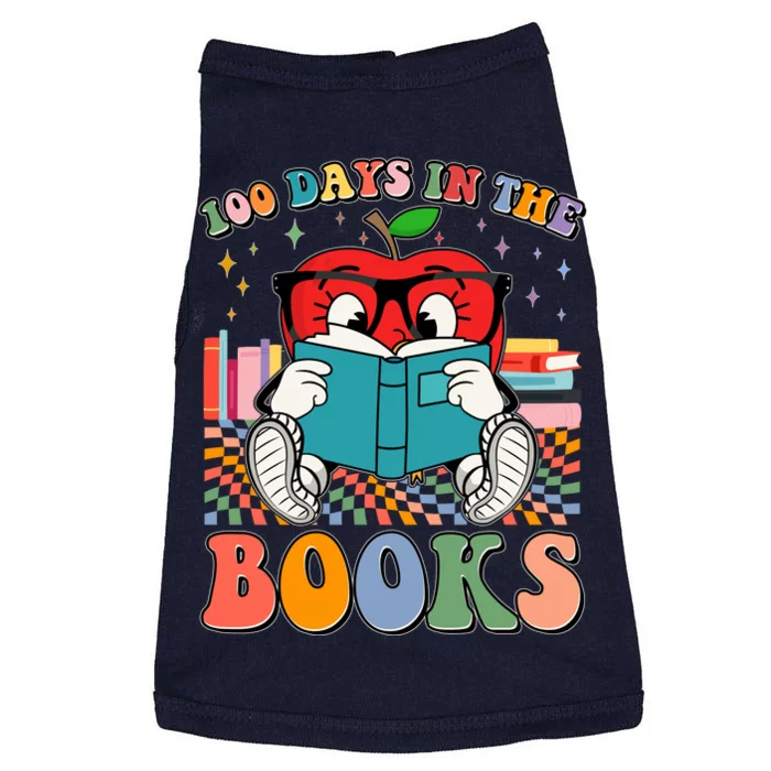 Cute Retro Cartoon Apple 100 Days Of Books Doggie Tank