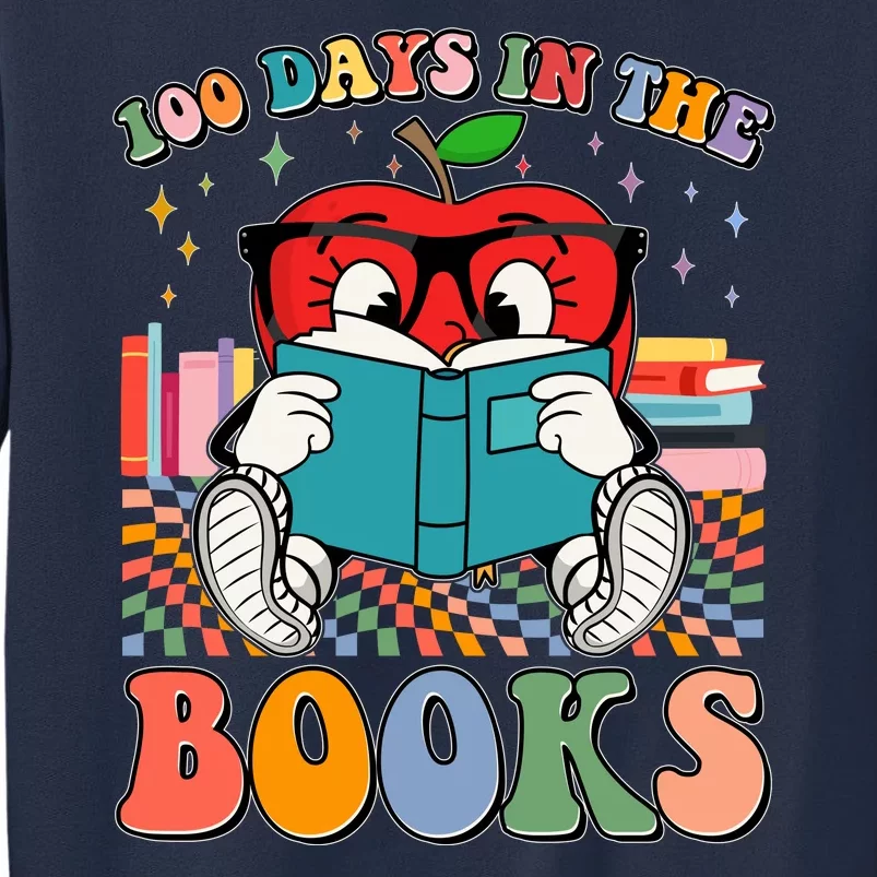 Cute Retro Cartoon Apple 100 Days Of Books Sweatshirt