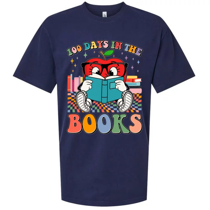 Cute Retro Cartoon Apple 100 Days Of Books Sueded Cloud Jersey T-Shirt