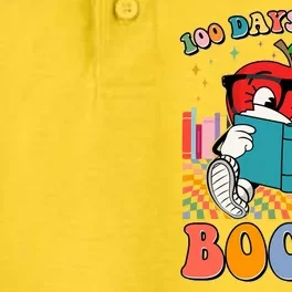 Cute Retro Cartoon Apple 100 Days Of Books Dry Zone Grid Performance Polo