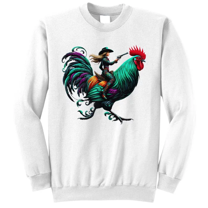 Cow Riding Chicken Sweatshirt