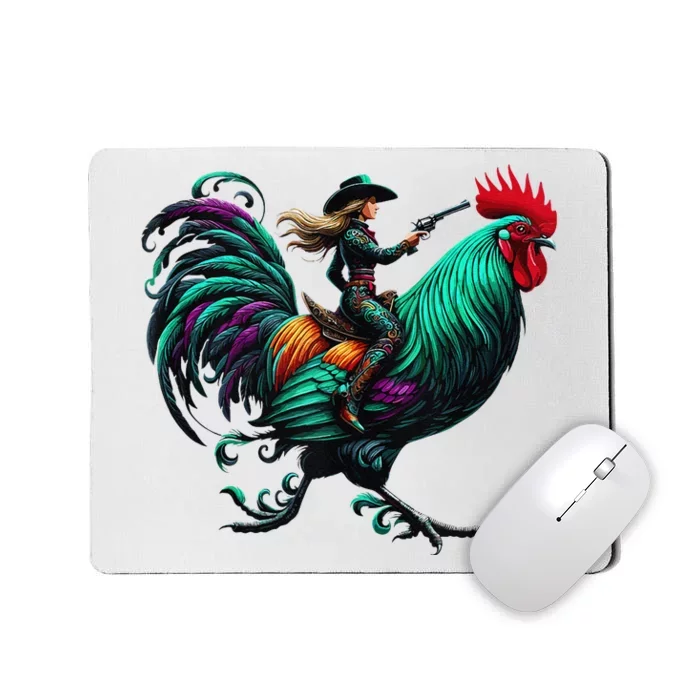 Cow Riding Chicken Mousepad