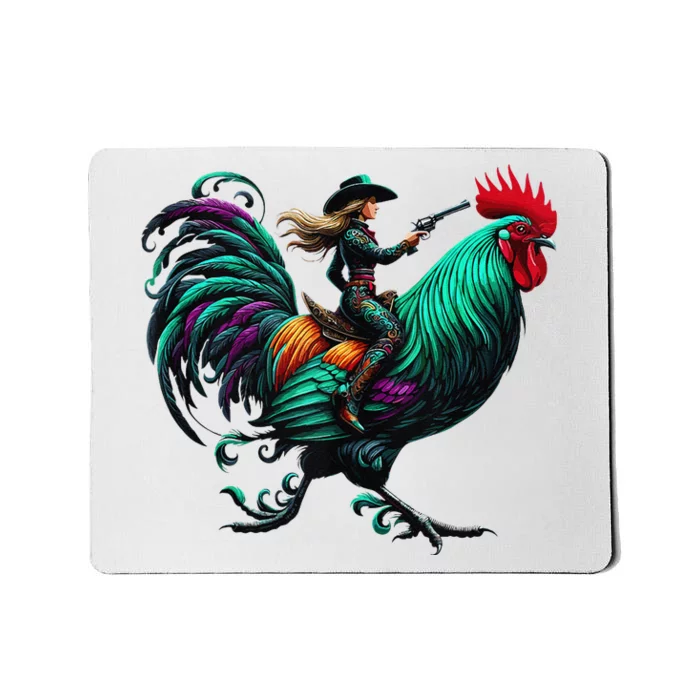 Cow Riding Chicken Mousepad