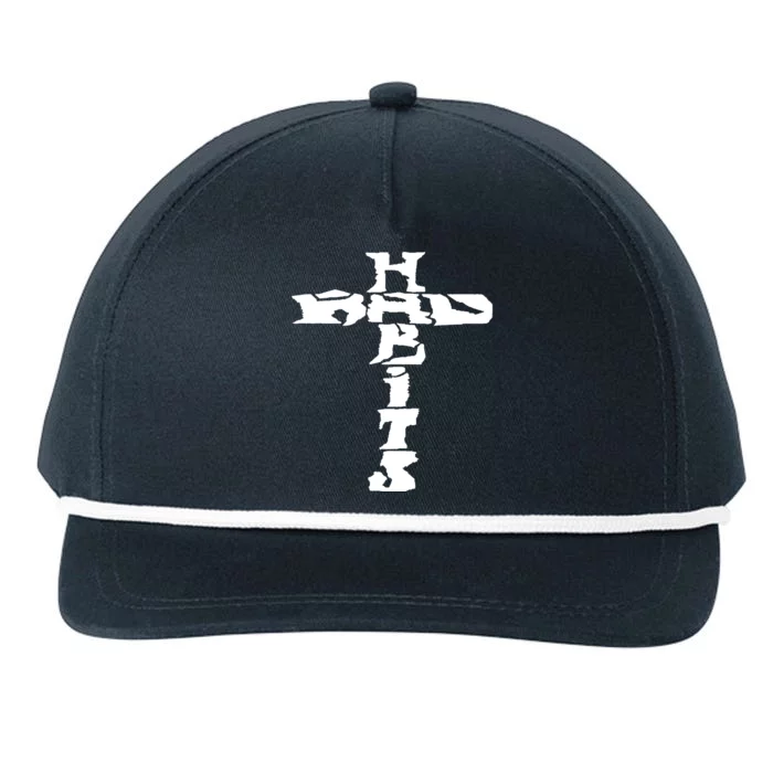 Cross Rockabilly Snapback Five-Panel Rope Hat