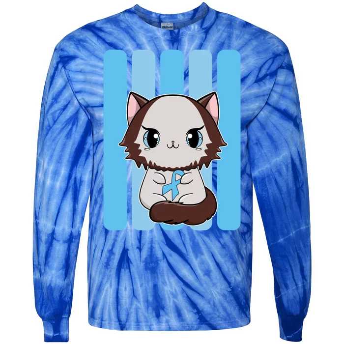 Cute Ragdoll Cat Anime Kitten Diabetes Awareness Gift Tie-Dye Long Sleeve Shirt