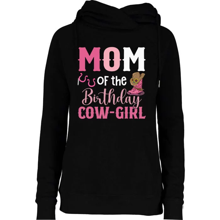 Cow Rodeo Cow 1st Mom Of The Birthday Womens Funnel Neck Pullover Hood