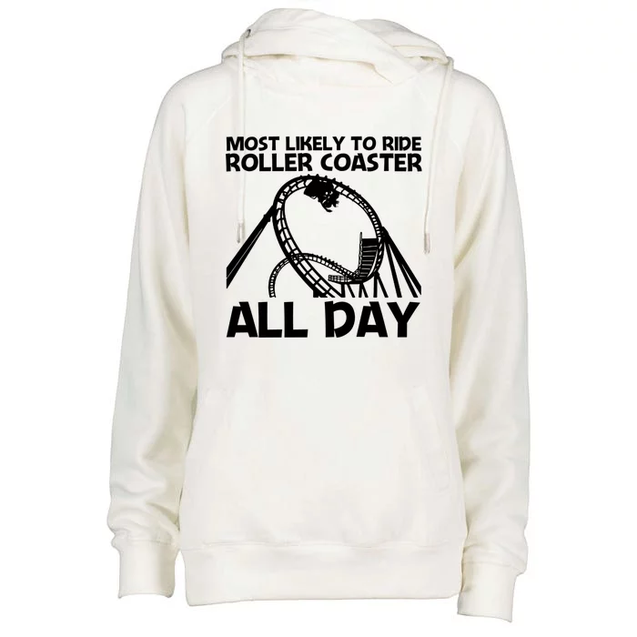 Cool Roller Coaster Art Roller Coaster Lover Gift Womens Funnel Neck Pullover Hood