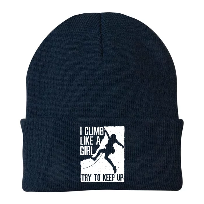 Cool Rock Climbing Design For Women Climb Lovers Knit Cap Winter Beanie