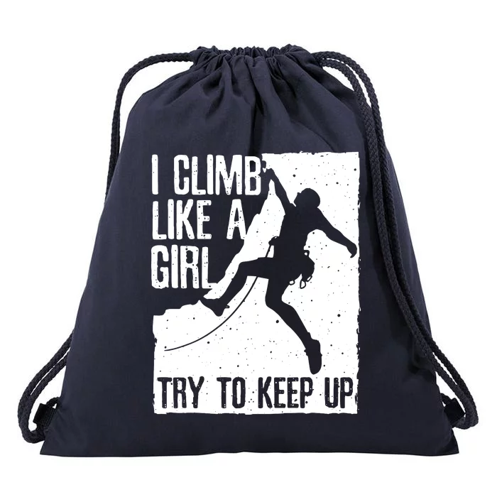 Cool Rock Climbing Design For Women Climb Lovers Drawstring Bag