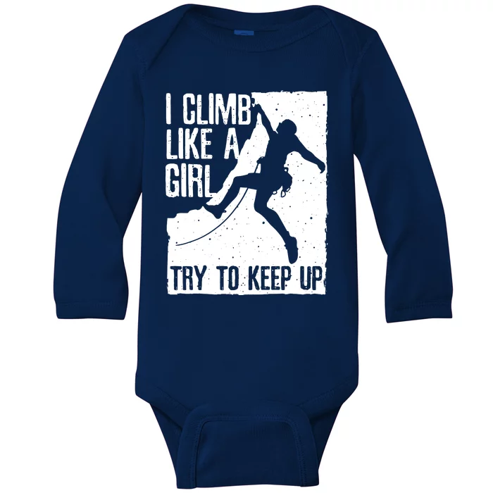 Cool Rock Climbing Design For Women Climb Lovers Baby Long Sleeve Bodysuit