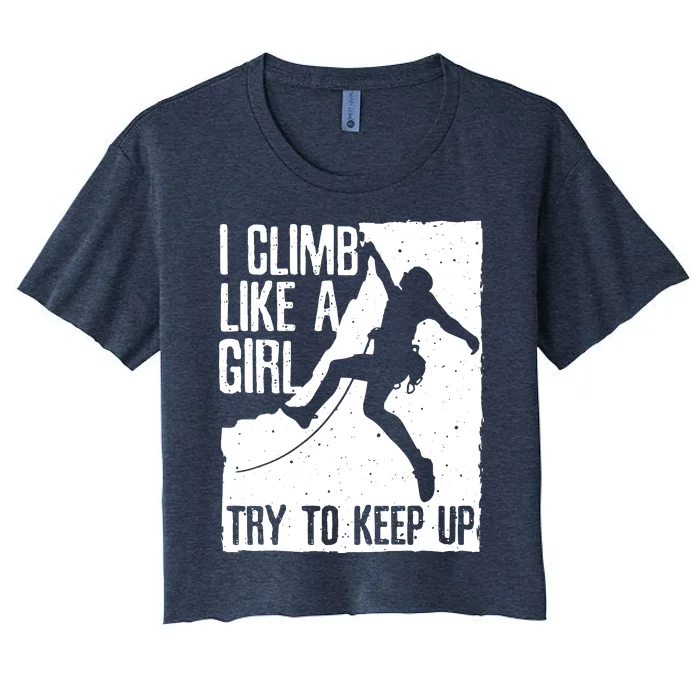 Cool Rock Climbing Design For Women Climb Lovers Women's Crop Top Tee