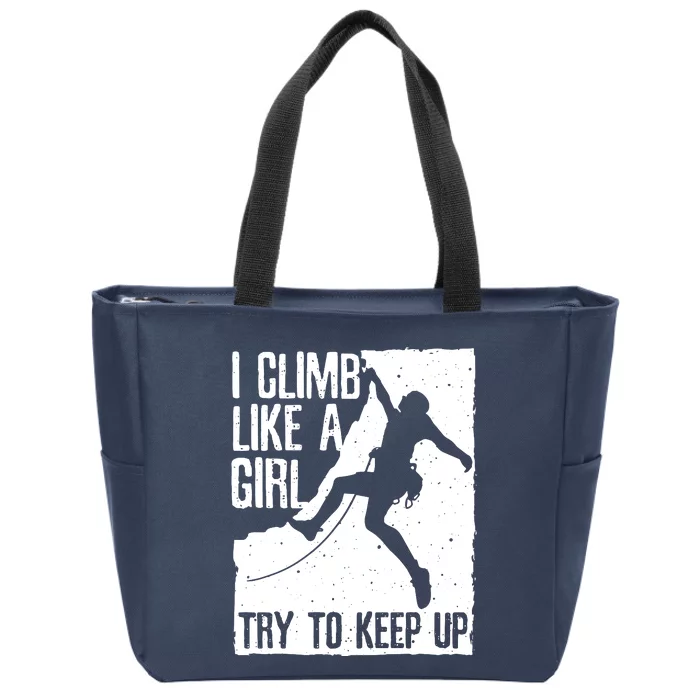 Cool Rock Climbing Design For Women Climb Lovers Zip Tote Bag