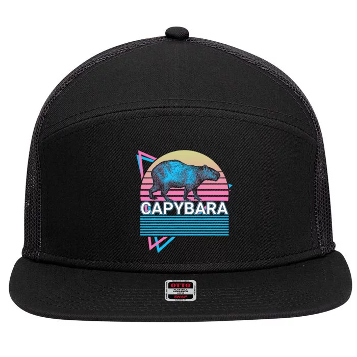 Capybara Retro 7 Panel Mesh Trucker Snapback Hat