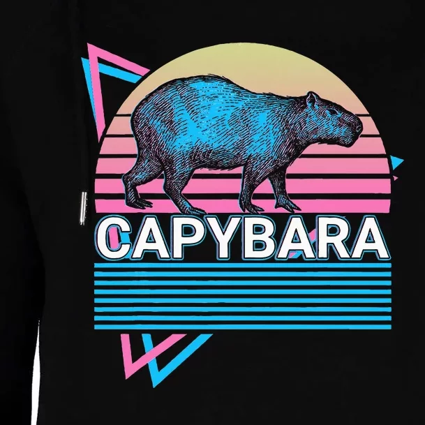 Capybara Retro Womens Funnel Neck Pullover Hood