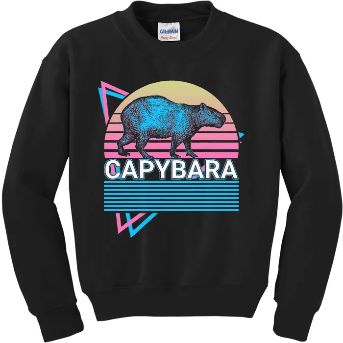 Capybara Retro Kids Sweatshirt