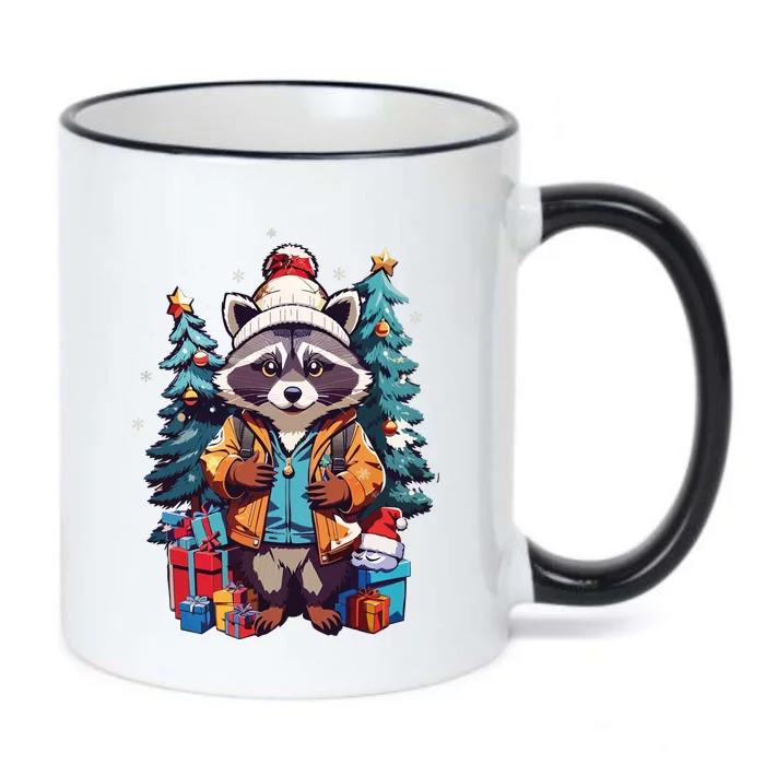 Christmas Raccoon Black Color Changing Mug