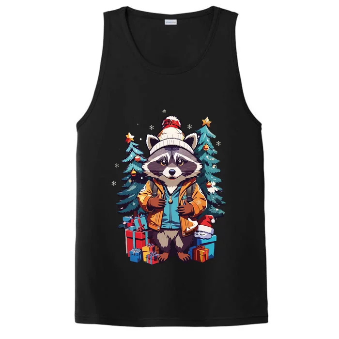 Christmas Raccoon Performance Tank