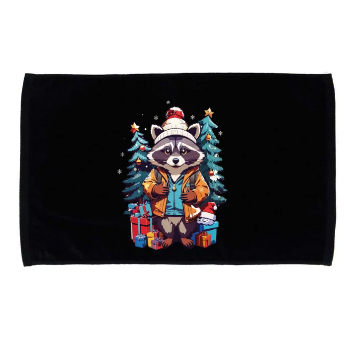 Christmas Raccoon Microfiber Hand Towel