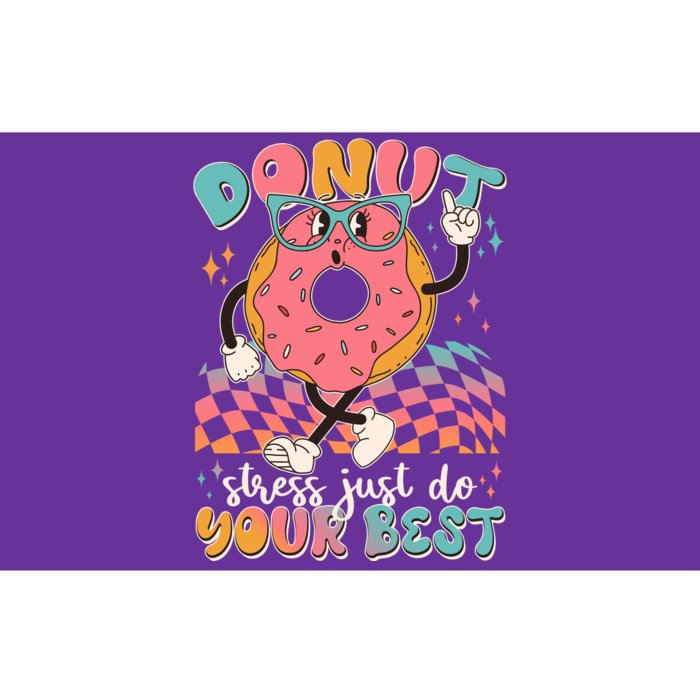 Cute Retro Cartoon Donut Stress Just Do Your Best Bumper Sticker