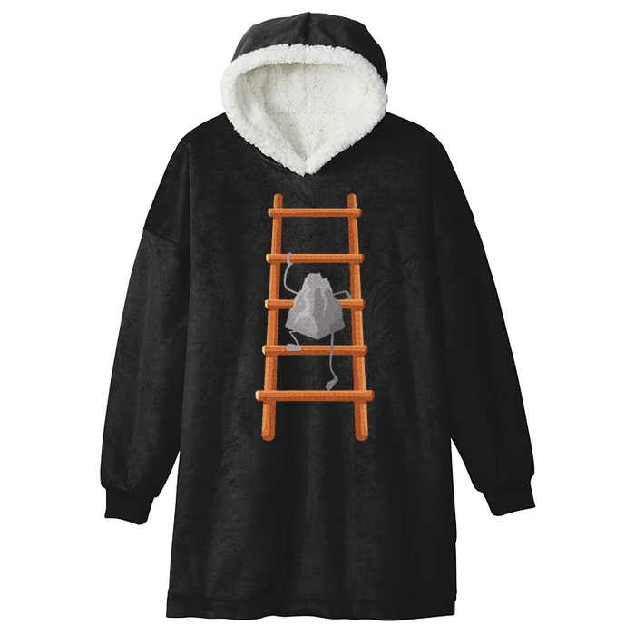 Cute Rock Climbing Art Bouldering Rock Climber Hooded Wearable Blanket