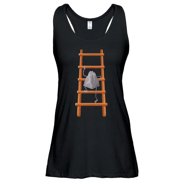 Cute Rock Climbing Art Bouldering Rock Climber Ladies Essential Flowy Tank