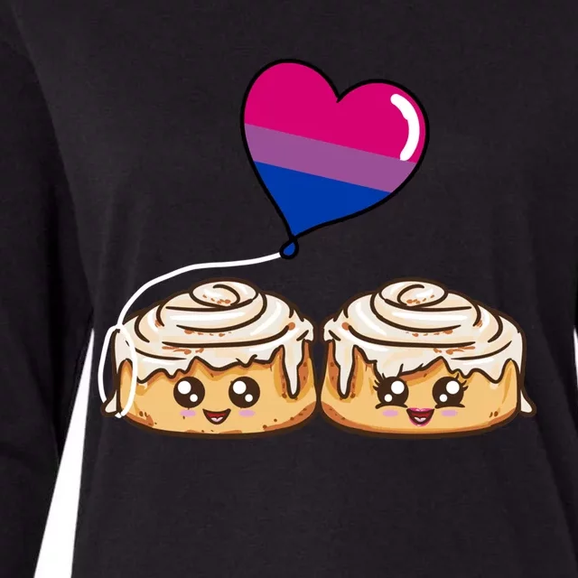 Cinnamon Roll Couple Bisexual Pride Gift Womens Cotton Relaxed Long Sleeve T-Shirt