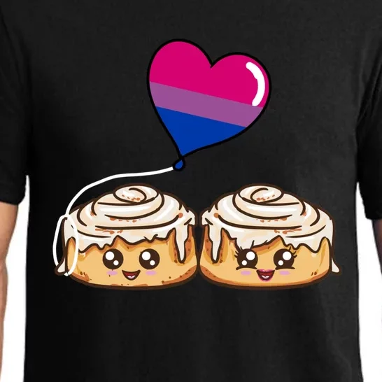 Cinnamon Roll Couple Bisexual Pride Gift Pajama Set