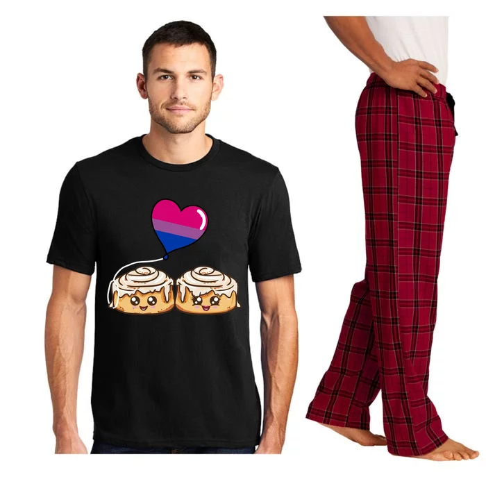 Cinnamon Roll Couple Bisexual Pride Gift Pajama Set