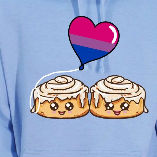 Cinnamon Roll Couple Bisexual Pride Gift Unisex Surf Hoodie