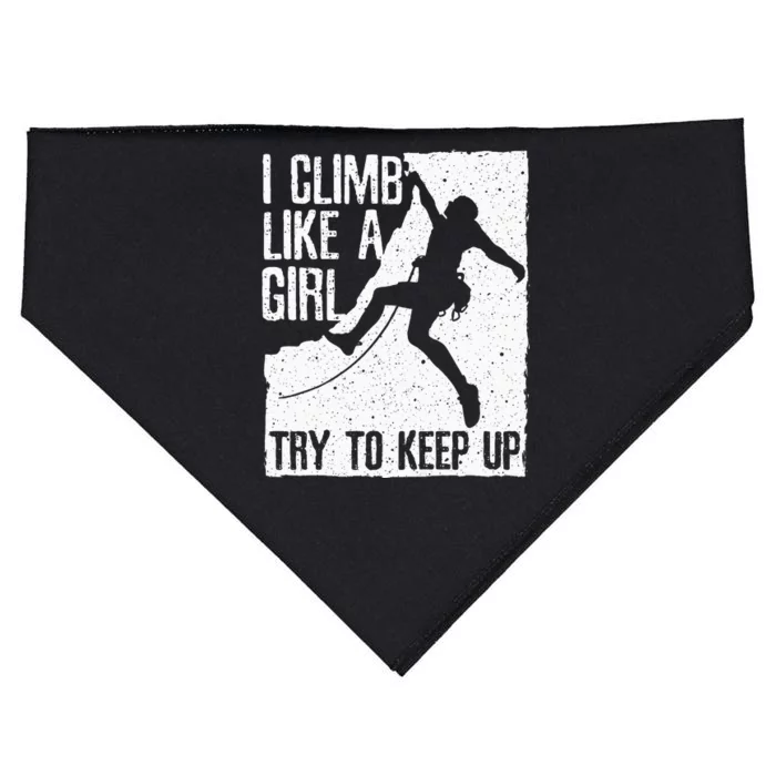 Cool Rock Climbing Design For Women Climb Lovers USA-Made Doggie Bandana