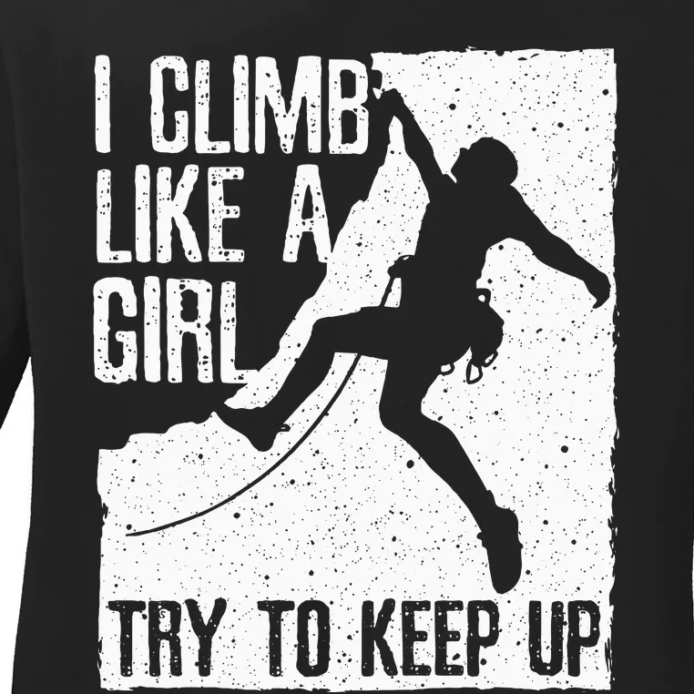 Cool Rock Climbing Design For Women Climb Lovers Ladies Long Sleeve Shirt