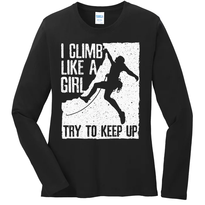 Cool Rock Climbing Design For Women Climb Lovers Ladies Long Sleeve Shirt