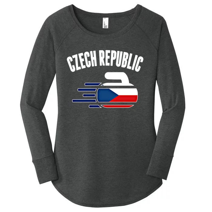 Czech Republic Curling Rock Fans Czech Curlers Winter Sports Cool Gift Women's Perfect Tri Tunic Long Sleeve Shirt