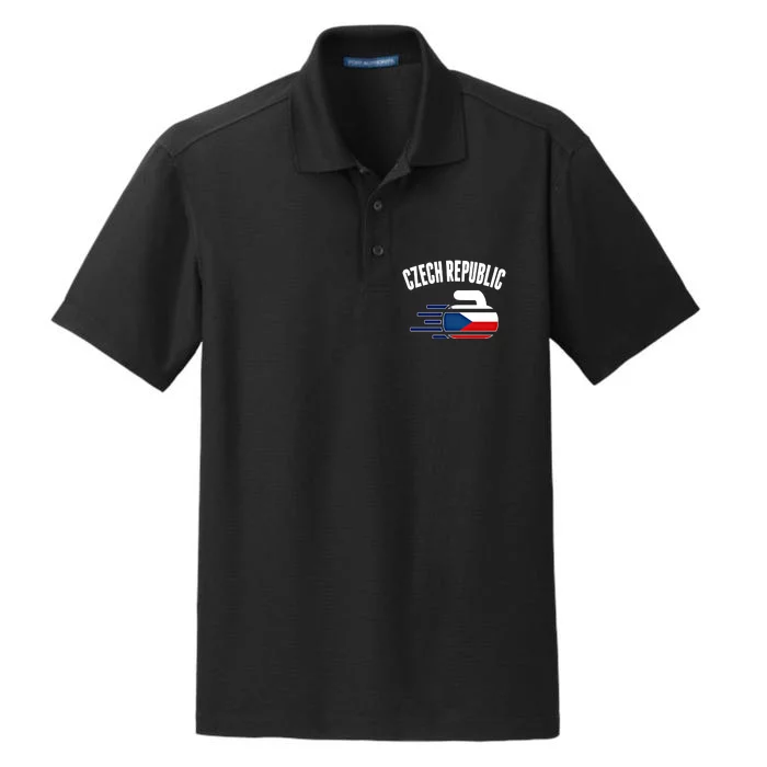 Czech Republic Curling Rock Fans Czech Curlers Winter Sports Cool Gift Dry Zone Grid Performance Polo