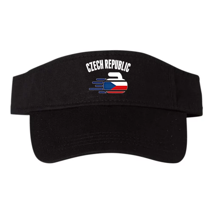 Czech Republic Curling Rock Fans Czech Curlers Winter Sports Cool Gift Valucap Bio-Washed Visor