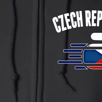 Czech Republic Curling Rock Fans Czech Curlers Winter Sports Cool Gift Full Zip Hoodie