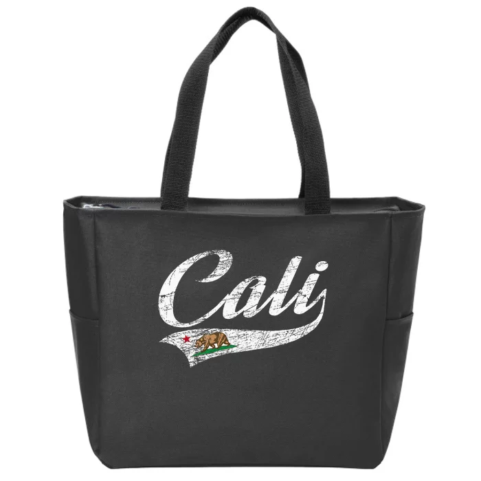 California Republic Ca Distressed Design Cali Classic Zip Tote Bag