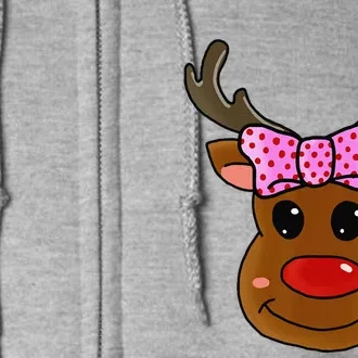 Cute Reindeer Christmas Matching Xmas Full Zip Hoodie