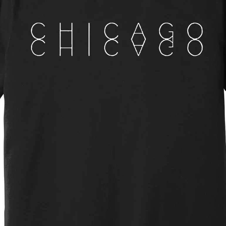 Chicago Reflections Chicagoan Word Art Souvenir Premium T-Shirt