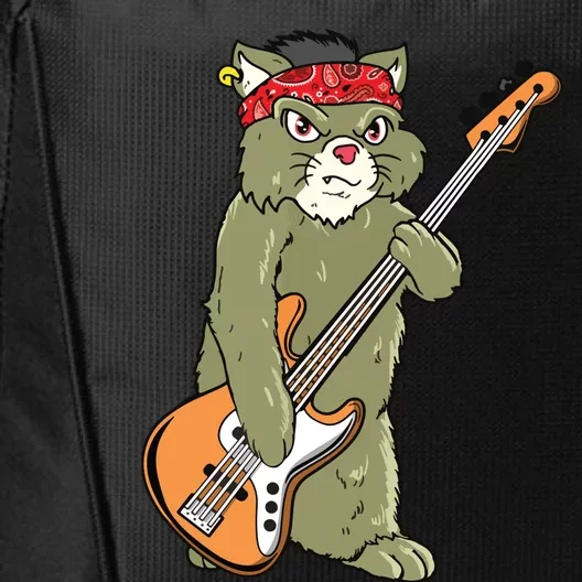 Cool Rock Cat Bass Guitar Bassist Bass Player City Backpack