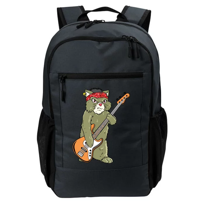 Cool Rock Cat Bass Guitar Bassist Bass Player Daily Commute Backpack