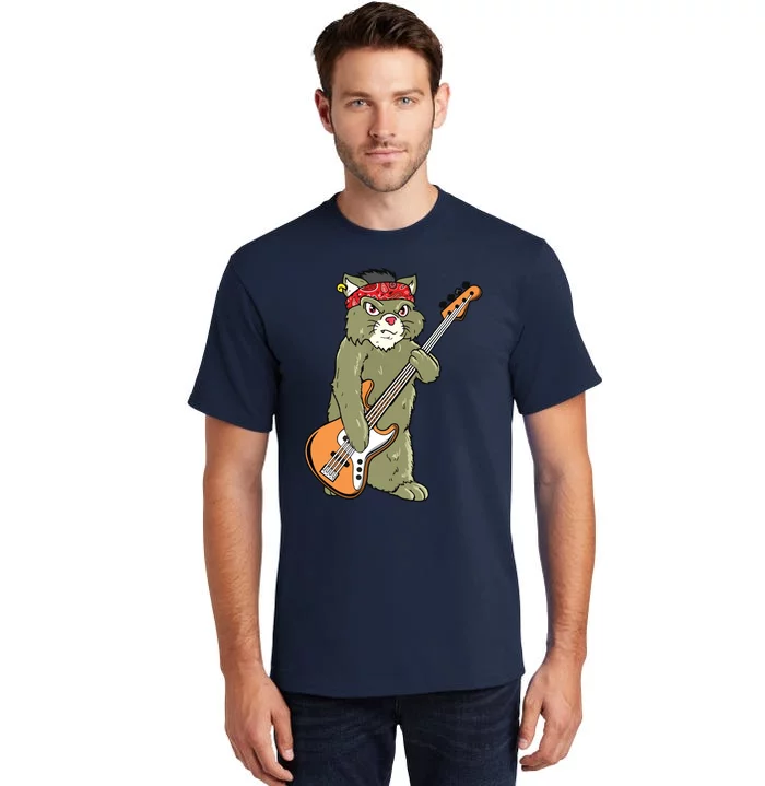 Cool Rock Cat Bass Guitar Bassist Bass Player Tall T-Shirt