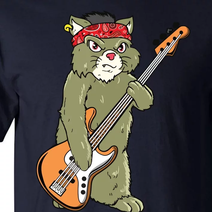 Cool Rock Cat Bass Guitar Bassist Bass Player Tall T-Shirt