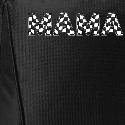 Checkered Race Car Mama White Black Checkerboard Wo Flag City Backpack