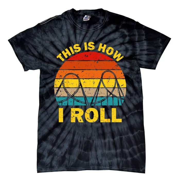 Cool Roller Coaster For  Amusement Theme Park Retro Tie-Dye T-Shirt