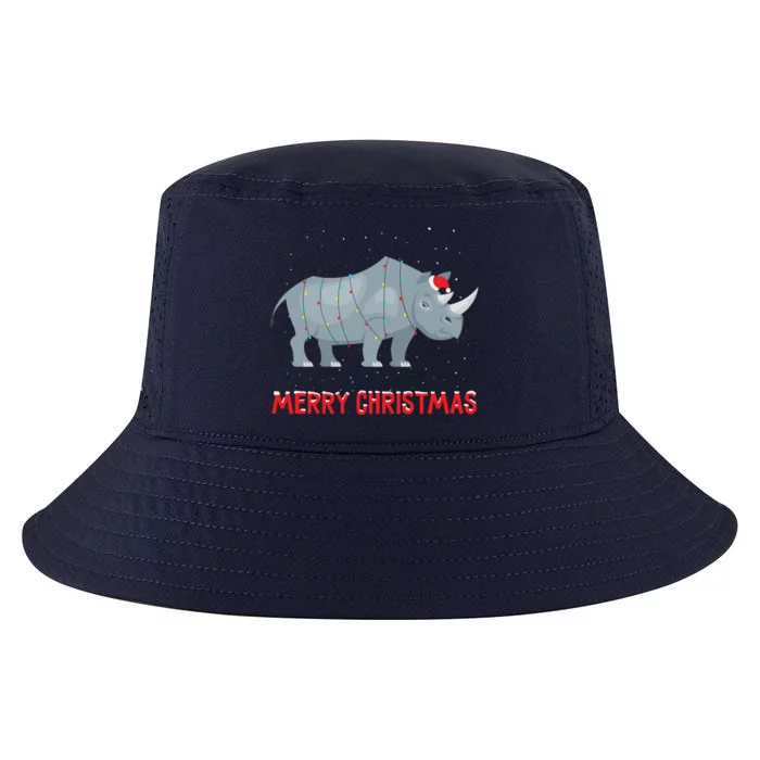 Cute Rhino Christmas Tree Lights Xmas Holidays Great Gift Cool Comfort Performance Bucket Hat