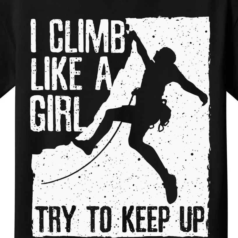 Cool Rock Climbing Design For Women Kids Climb Lovers Kids T-Shirt