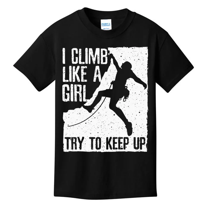 Cool Rock Climbing Design For Women Kids Climb Lovers Kids T-Shirt