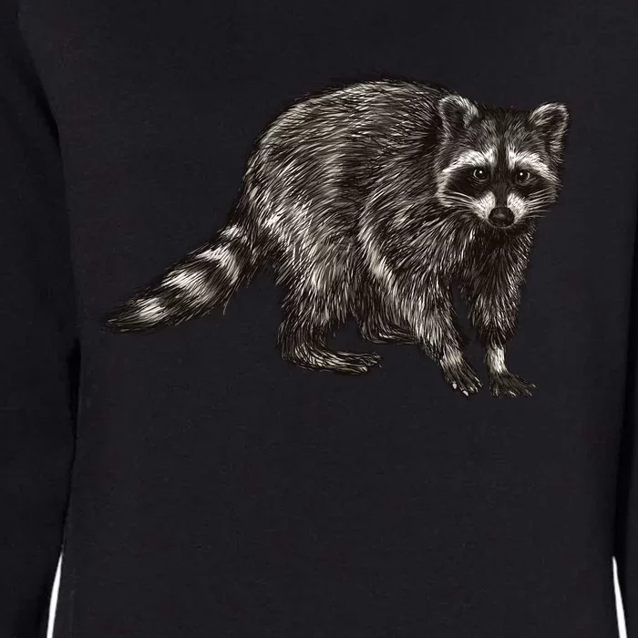 Cute Raccoon Womens California Wash Sweatshirt